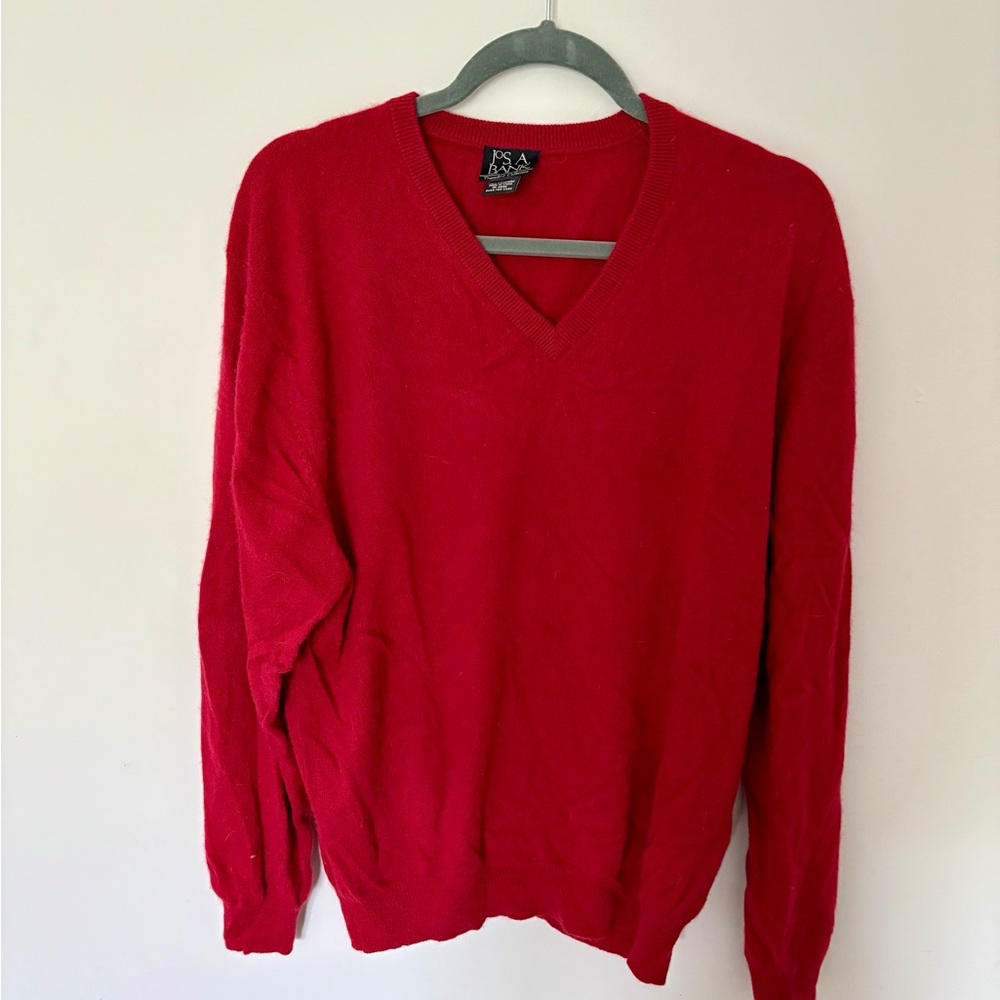 Jos. A. Bank Classic Red V-Neck Sweater